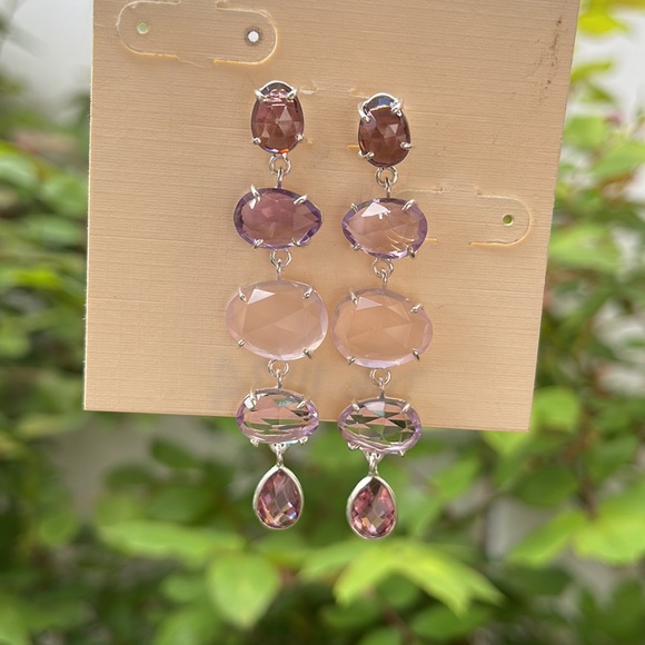 Pink & Purple Dangle Earrings - Picture 11 of 14